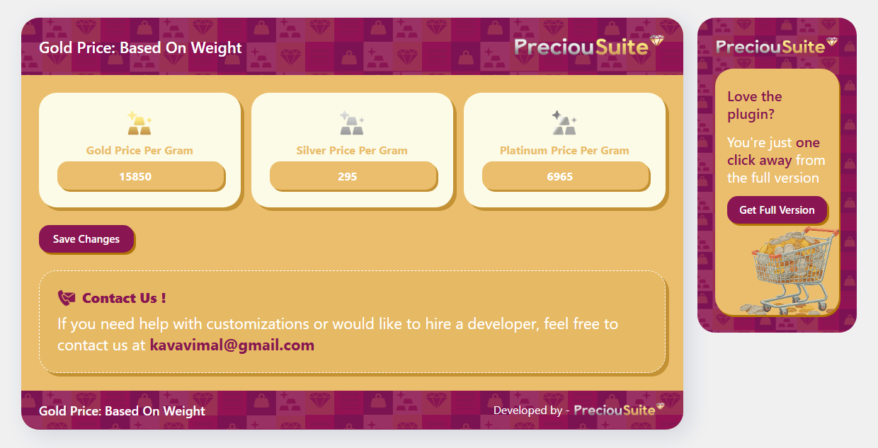Dynamic Gold Price for WooCommerce Products